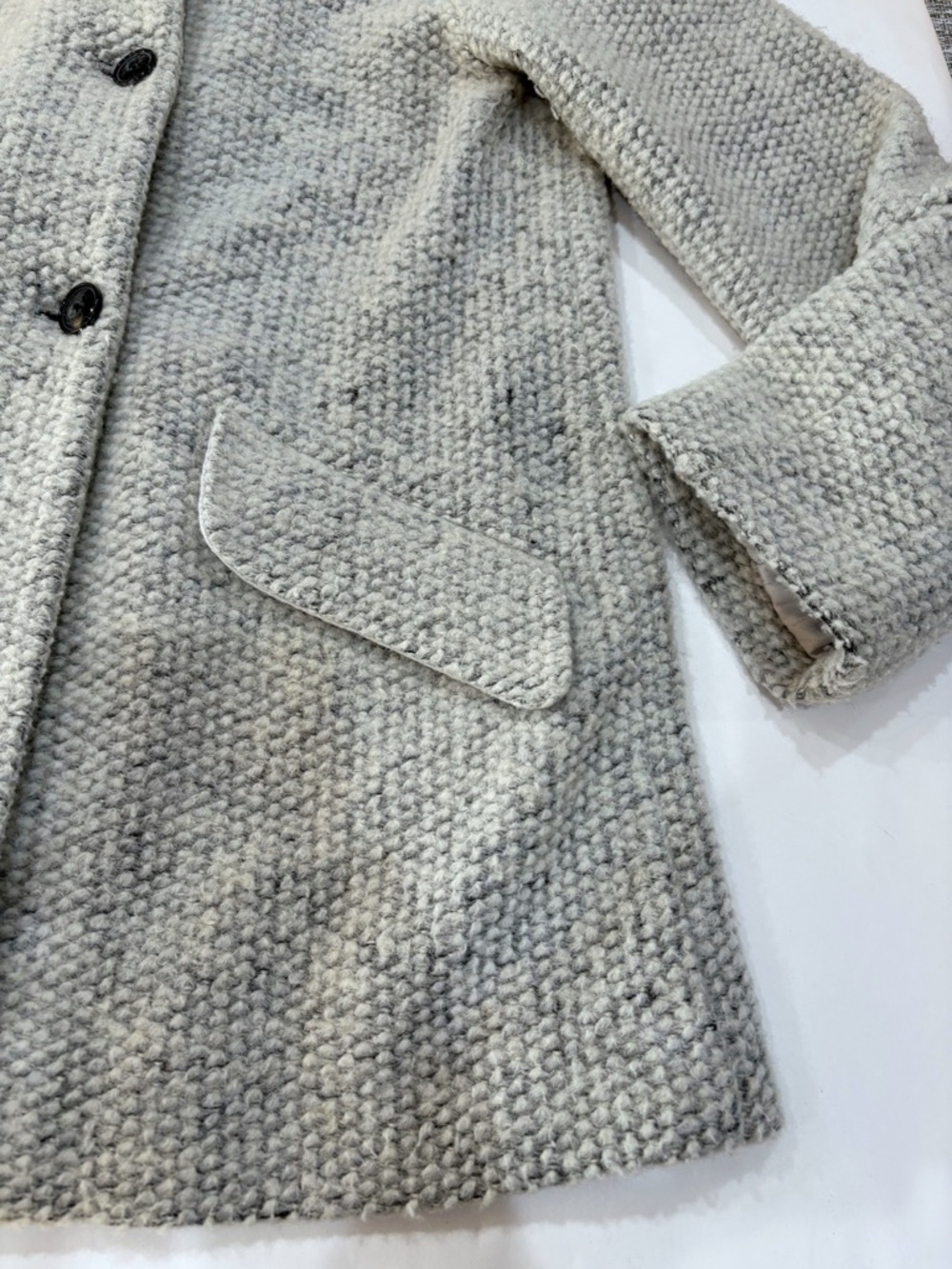 Joie Coat Women M Gray Wool Blend Textured Double Breasted Cozy Chic Minimalist - Picture 3 of 8